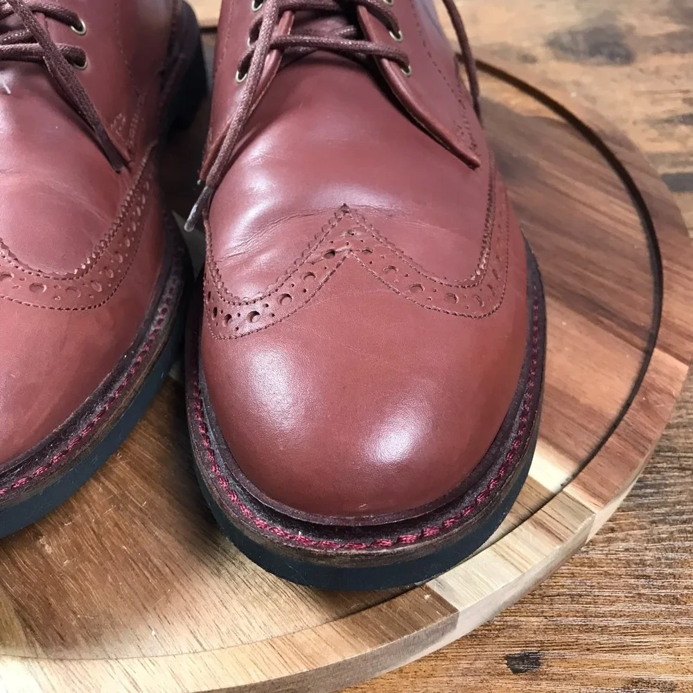 Cole Haan Wingtip Oxford‎ Mens 8.5M Brogue Brown Leather Derby Dress Shoes